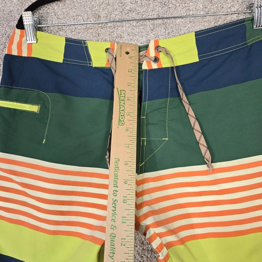 Patagonia Board Shorts Mens 34 Wavefarer colorful Striped Swim Trunks not lined
